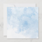 Invitation Elégant Baby shower Aquarelle Bleu Fleurs (Dos)