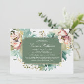 Invitation Elégant Baby shower aquarelle Floral Couples (Debout devant)