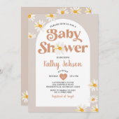 Invitation Elégant Baby shower Arch Boho Fleurs De Fleurs De (Devant / Derrière)