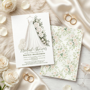 Invitation Élégant Baby Shower avec Robe de Mariée