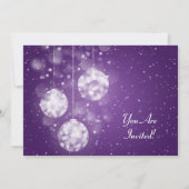 Invitation Élégant Baby shower, baubles violets (Dos)