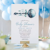 Invitation Elégant Baby shower Bébé Bébé Rattle Boy