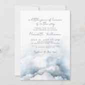 Invitation Elégant Baby shower bleu Aquarelle Ciel (Devant)