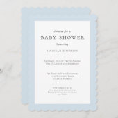 Invitation Elégant Baby shower bleu Fleur sauvage classique (Devant / Derrière)