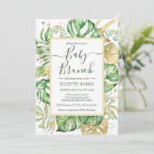 Invitation Elégant Baby shower botanique tropical Brunch (Debout devant)