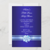 Invitation Elégant Baby shower Boy Blue Little Prince Crown (Dos)