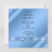 Invitation Elégant Baby shower Boy Blue Little Prince Crown (Dos)