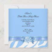 Invitation Elégant Baby shower Boy Blue Zebra Prince Ethnique (Dos)
