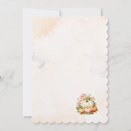 Invitation Elégant Baby shower Citrouille aquarelle (Dos)