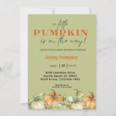 Invitation Élégant Baby shower Citrouille Automne (Devant)