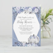 Invitation Elégant Baby shower Citrouille Dusty Blue (Debout devant)
