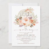 Invitation Élégant Baby shower Citrouille Pastel Automne Fleu (Devant)