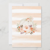 Invitation Élégant Baby shower Citrouille Pastel Automne Fleu (Dos)
