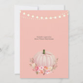 Invitation Élégant Baby shower Citrouille Rose Or (Dos)
