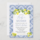 Invitation Elégant Baby shower Citrus Citron Aquarelle (Devant)