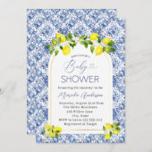 Invitation Elégant Baby shower Citrus Citron Aquarelle (Devant / Derrière)