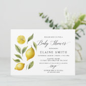 Invitation Élégant Baby shower Citrus Citrus Citron Été (Debout devant)