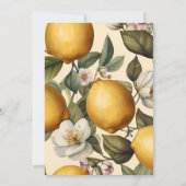 Invitation Élégant Baby shower Citrus Citrus Citron Été (Dos)