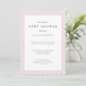 Invitation Élégant Baby shower classique rose (Debout devant)