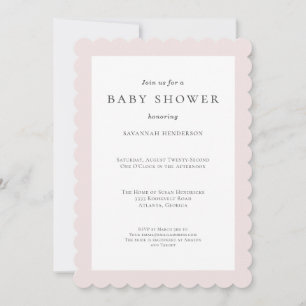 Invitation Élégant Baby shower classique rose