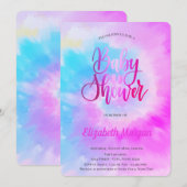 Invitation Elégant Baby shower Cool pourpre teint de nouilles (Devant / Derrière)