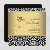 Invitation Élégant Baby shower d'abeilles (Devant / Derrière)