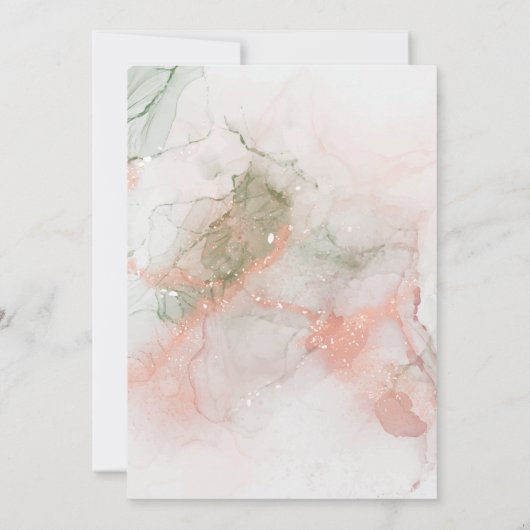 Invitation Élégant Baby shower d'Agate de Boho Rose Vert Mode (Dos)