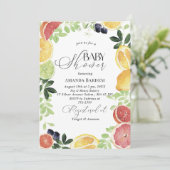 Invitation Elégant baby shower d'agrumes aquarelle (Debout devant)