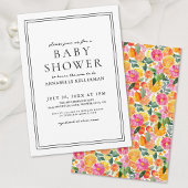 Invitation Élégant Baby shower d'agrumes floraux