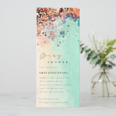 Invitation Elégant Baby shower d'aquarelle Beach Sand Rock (Debout devant)