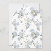 Invitation Elégant Baby shower d'aquarelle bleu-bleu-bleu (Dos)