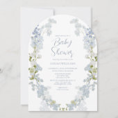Invitation Elégant Baby shower d'aquarelle bleu-bleu-bleu (Devant)