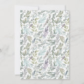 Invitation Elégant Baby shower d'aquarelle botanique (Dos)