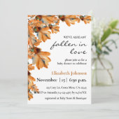 Invitation Elégant Baby shower d'aquarelle d'automne orange (Debout devant)