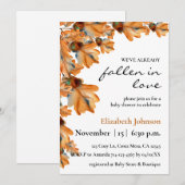 Invitation Elégant Baby shower d'aquarelle d'automne orange (Devant / Derrière)