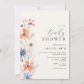 Invitation Elégant Baby shower d'aquarelle Floral Boho (Devant)