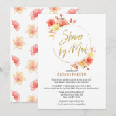 Invitation Élégant Baby shower d'aquarelle Floral Gold Script (Devant / Derrière)