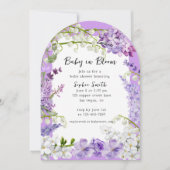 Invitation Elégant Baby shower d'aquarelle Lilac Florals (Devant)