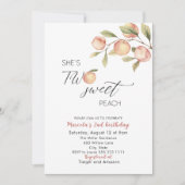 Invitation Elégant Baby shower d'aquarelle Little Peach (Devant)