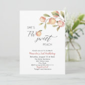 Invitation Elégant Baby shower d'aquarelle Little Peach (Debout devant)