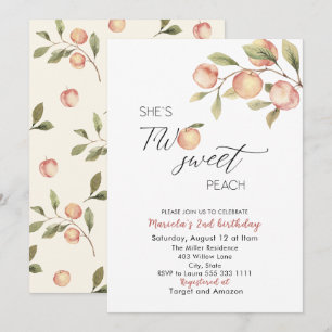 Invitation Elégant Baby shower d'aquarelle Little Peach
