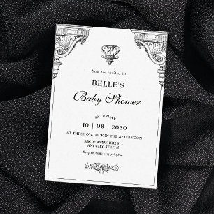 Invitation Elégant baby shower d'architecture Renaissance