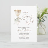 Invitation Élégant Baby shower d'attente d'ours moderne (Debout devant)