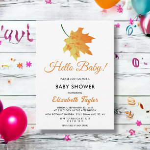 Invitation Élégant Baby shower d'automne Orange