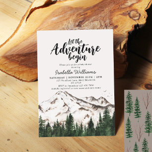Invitation Elégant Baby shower d'aventure Boy Forêt d'hiver