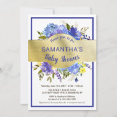 Invitation Élégant Baby shower de bannière en or violet (Devant)