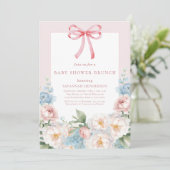 Invitation Elégant Baby shower de boue rose bleu (Debout devant)