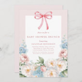 Invitation Elégant Baby shower de boue rose bleu (Devant / Derrière)