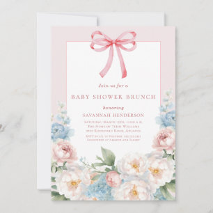 Invitation Elégant Baby shower de boue rose bleu