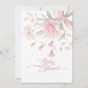 Invitation Elégant Baby shower de bouquet de fleurs d'aquarel